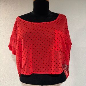Red Polka Dot Women's Top
